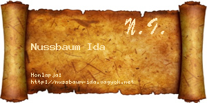 Nussbaum Ida névjegykártya